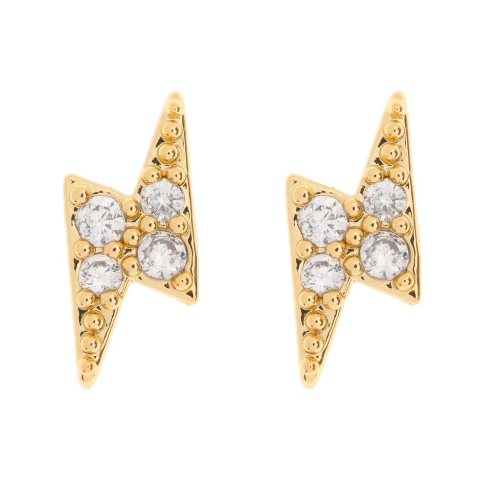 Gold Lightning Bolt Earrings